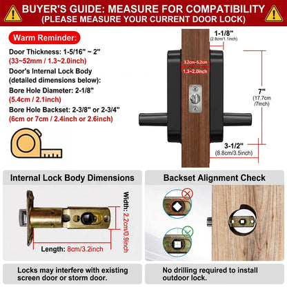 Smart Fingerprint Door Lock with App, Keypad & Cards