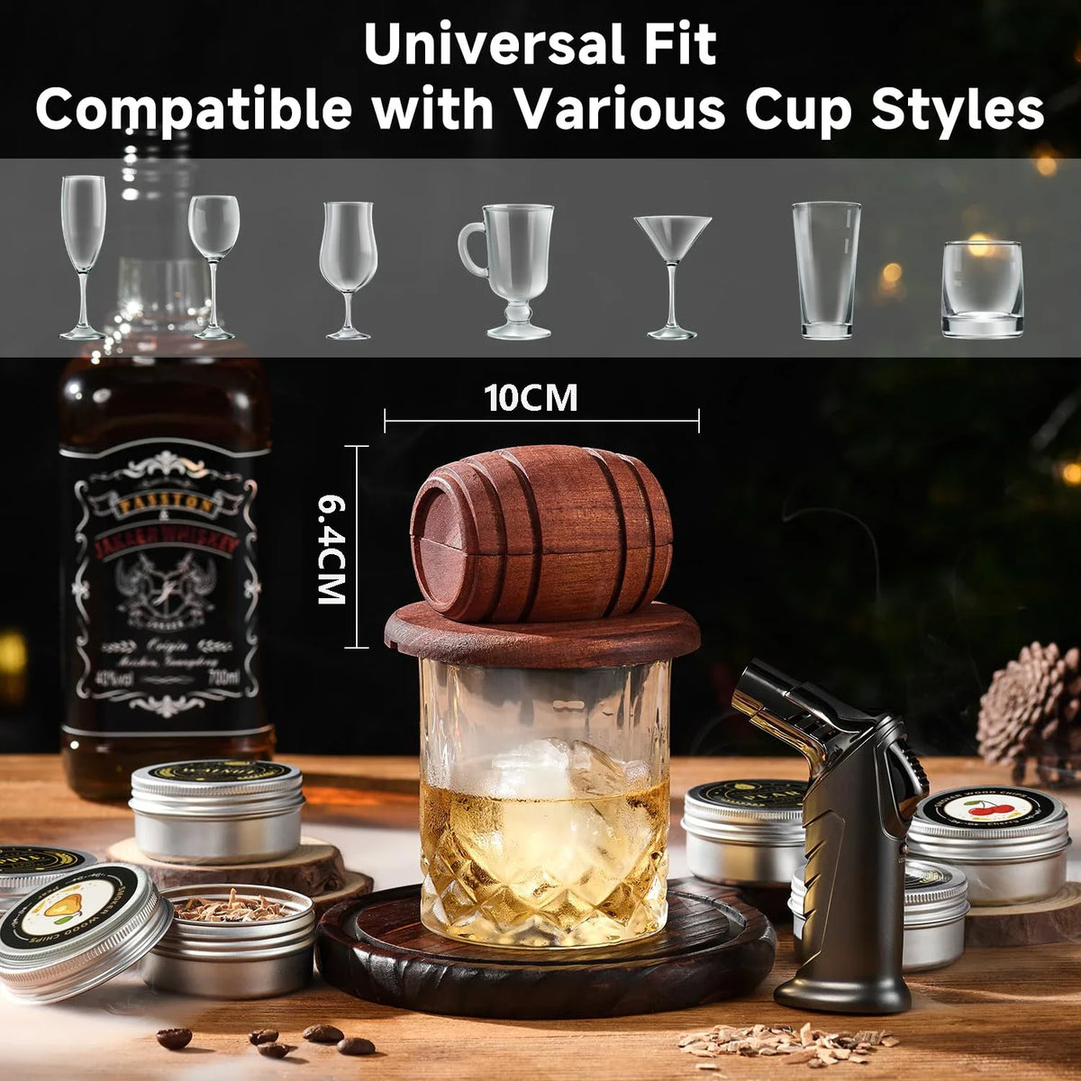 Cocktail Smoker Kit with 6 Wood-Chip Flavors