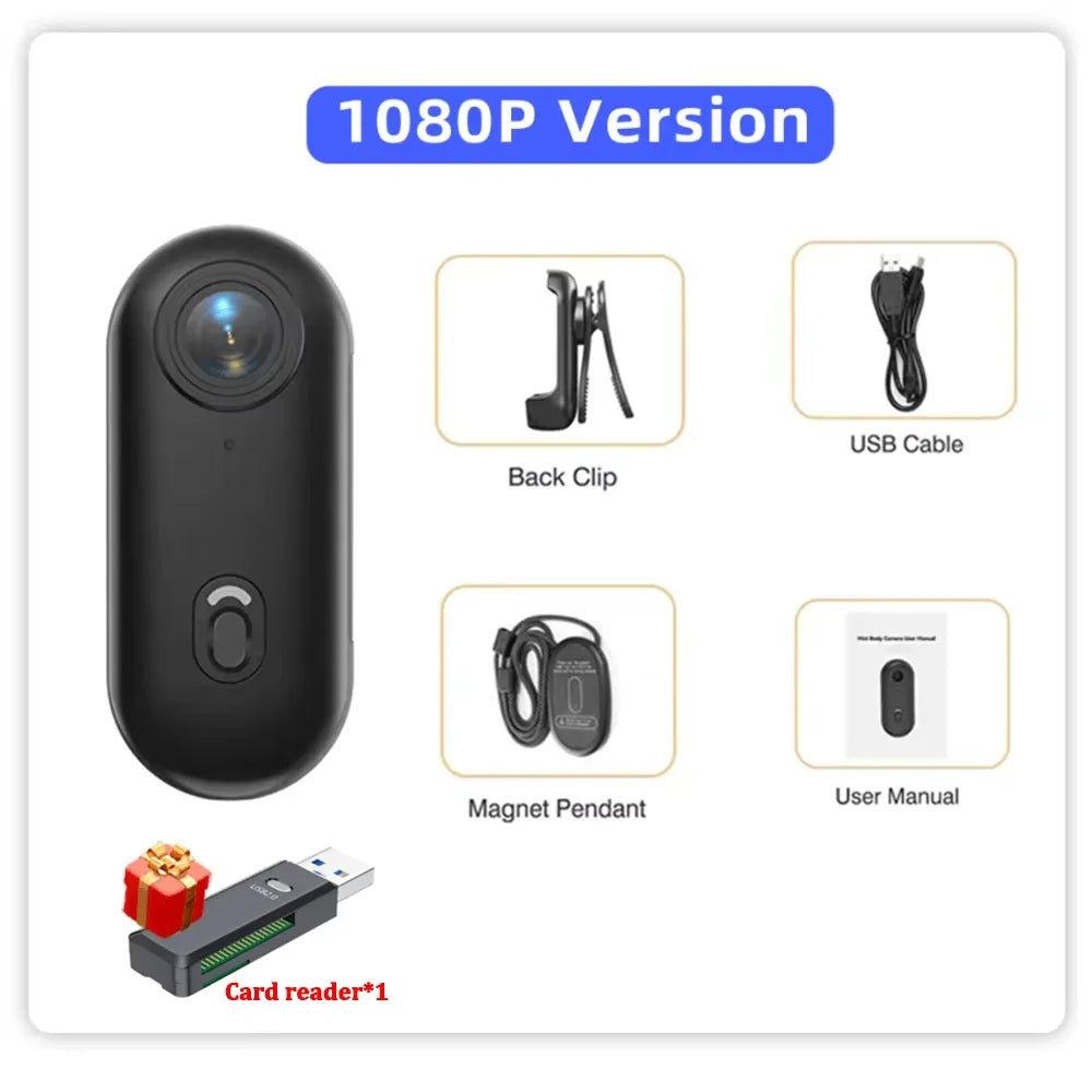 Magnetic Mini POV Camera (Wearable, Wi-Fi App)