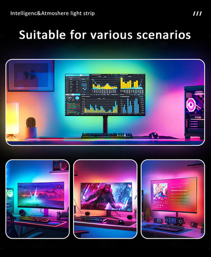 USB Screen-Sync RGB Monitor Backlight Strip (24–34 in)