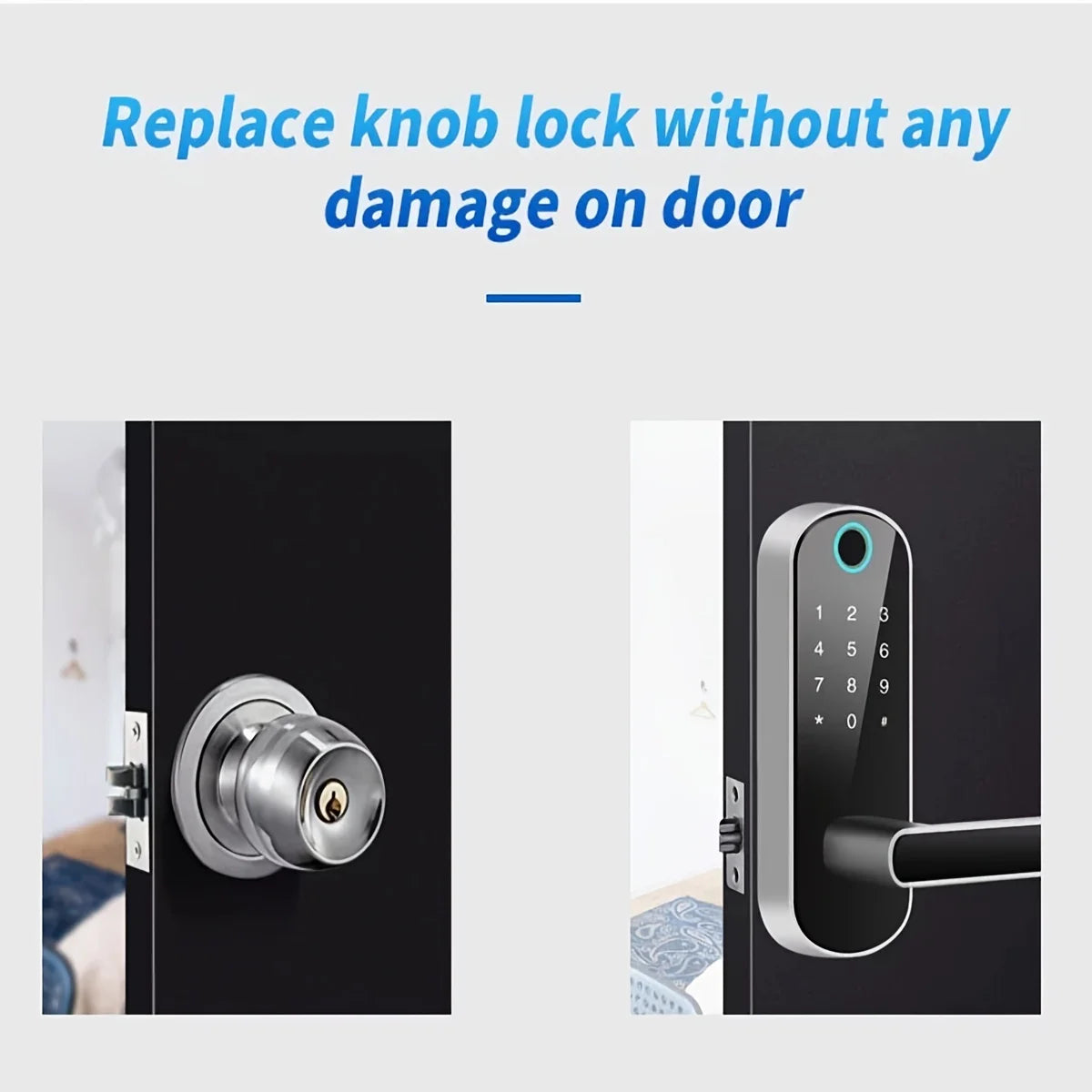 Smart Fingerprint Door Lock with App, Keypad & Cards