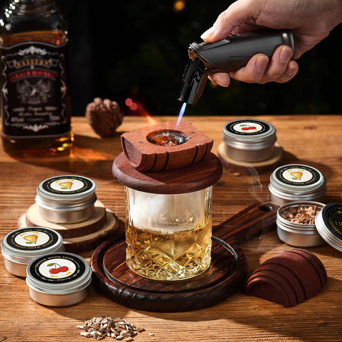 Cocktail Smoker Kit with 6 Wood-Chip Flavors