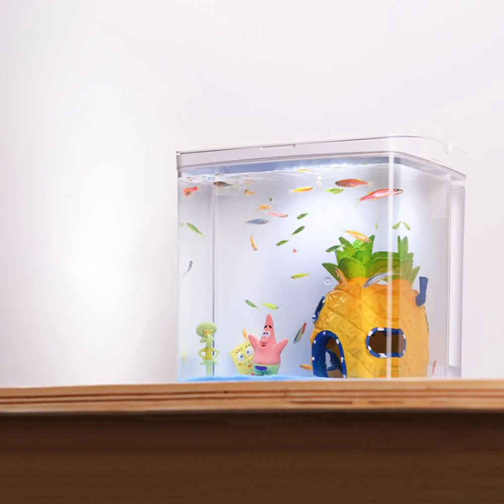 Desktop Mini Aquarium with LED Light