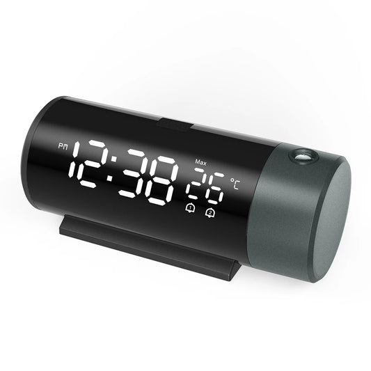 Ceiling Projection Alarm Clock (180° Rotating Projector)