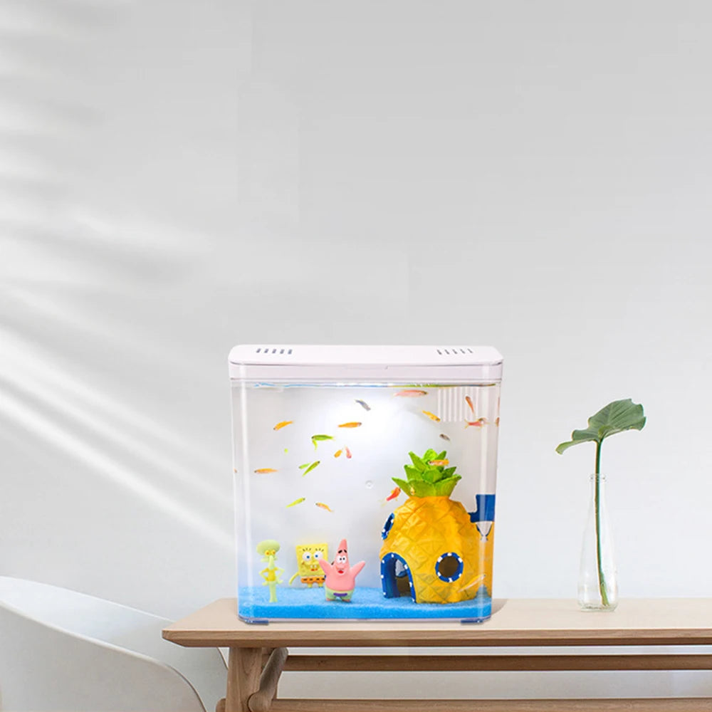 Desktop Mini Aquarium with LED Light