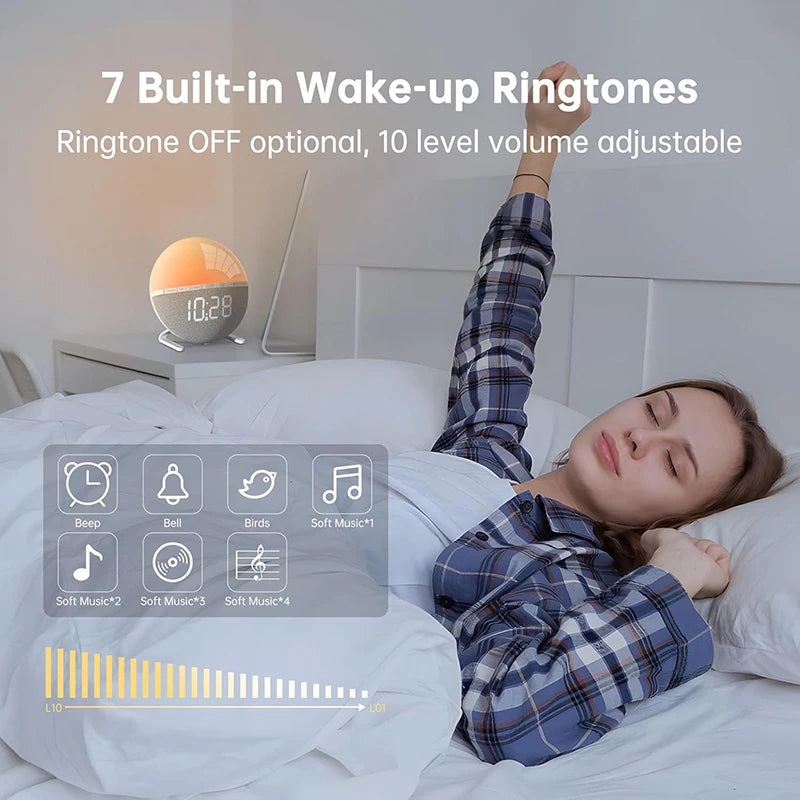 Sunrise Wake-Up Light Alarm Clock (RGB)