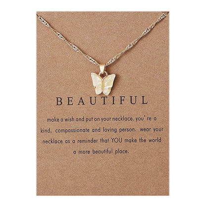 Butterfly Pendant Clavicle Chain Necklace