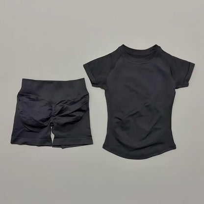 Women's Seamless 2-Piece Workout Set (Black)