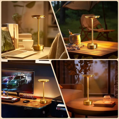 Cordless Gold Touch Table Lamp