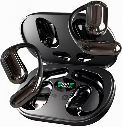 Wireless Bluetooth Earbuds - LED Display, Open Ear Hooks