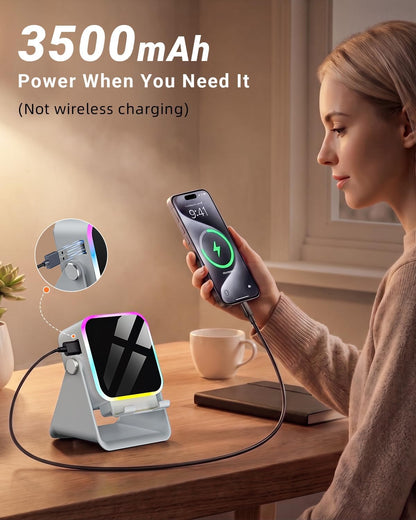5-in-1 Bluetooth Speaker with Phone Stand, Charger and RGB Light