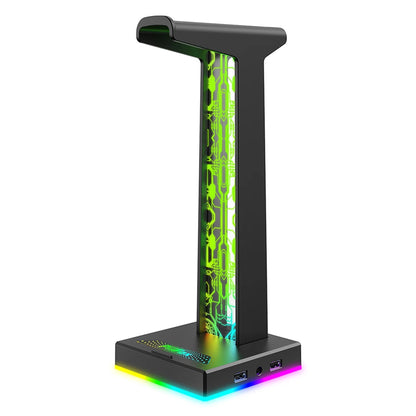 RGB Gaming Headphone Stand - 10 Lighting Modes with USB Ports