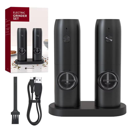 Gravity Electric Salt & Pepper Grinder Set with LED Light