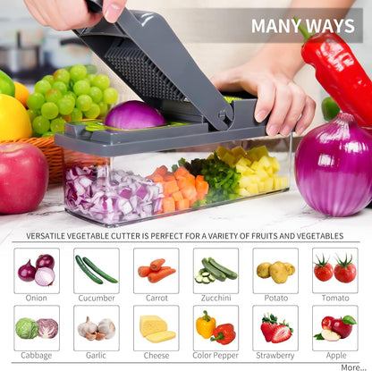 16-in-1 Vegetable Chopper with Container and 7 Blades