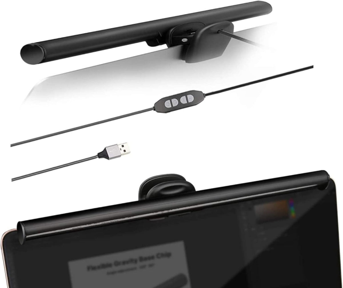 Portable USB Laptop Monitor Light Bar - 3 Color Temperatures, 10 Brightness Levels