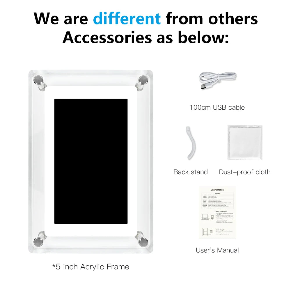 Clear Acrylic Digital Photo Frame (5-inch)