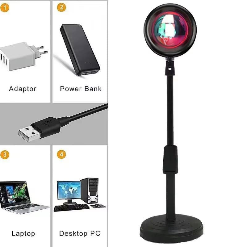 Sunset Projection Lamp with Stand & Remote (RGB)