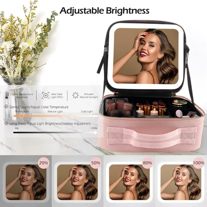 Travel Makeup Case with LED Mirror