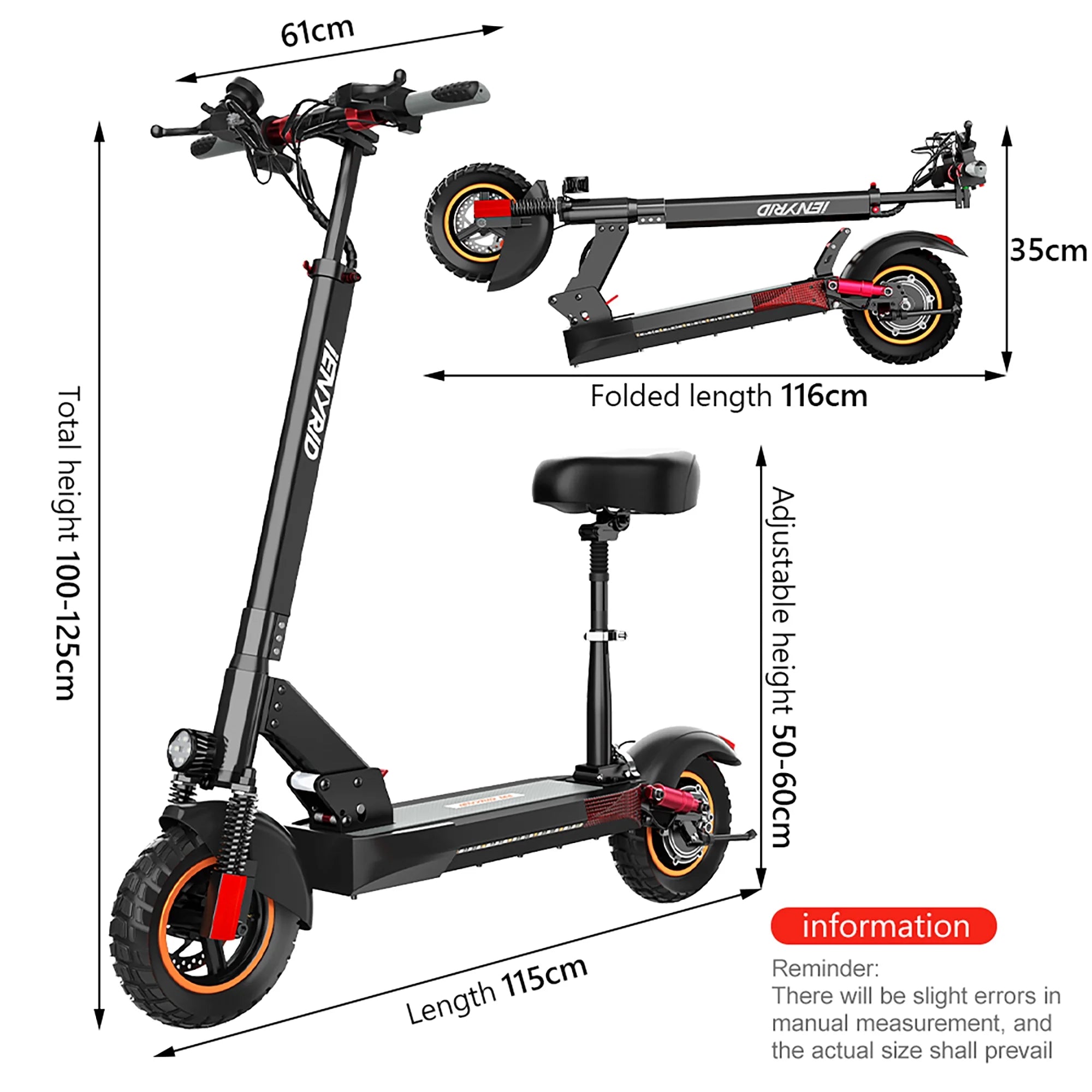 600W Adult Electric Scooter for Commuting Shopping, 48V Folding Electric Skateboard for Women Men with Seat & LED Headlight, 10" Tire