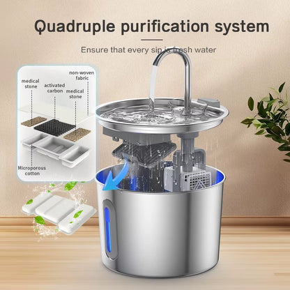 Stainless Steel Cat Water Fountain