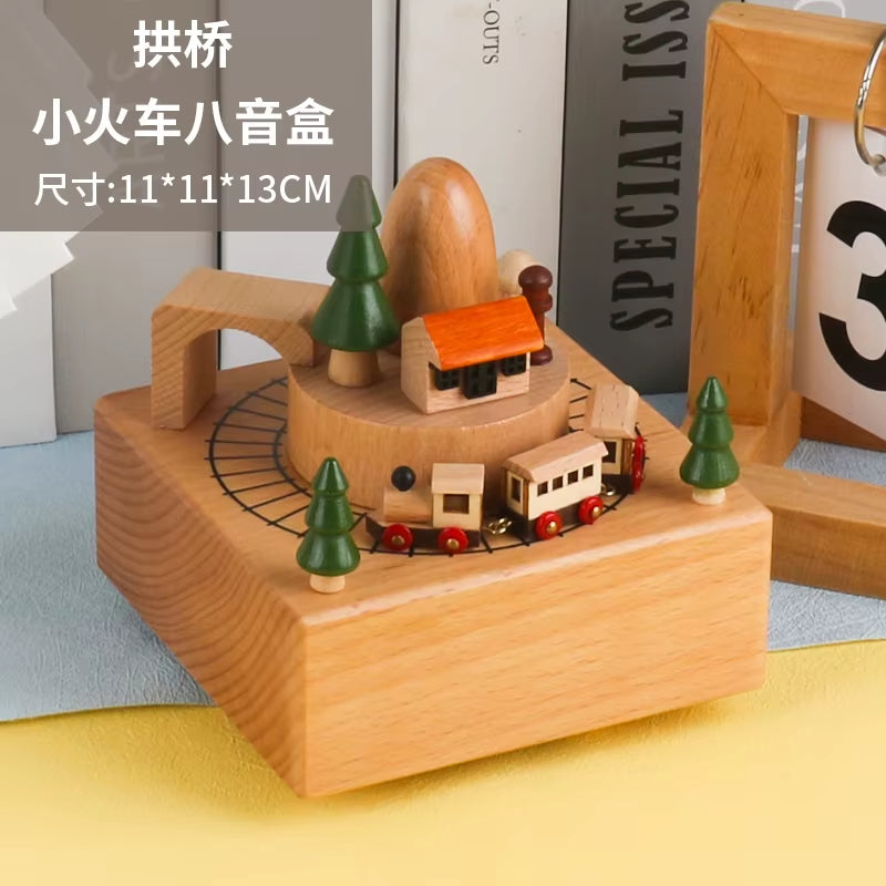 Wooden Carousel Music Box
