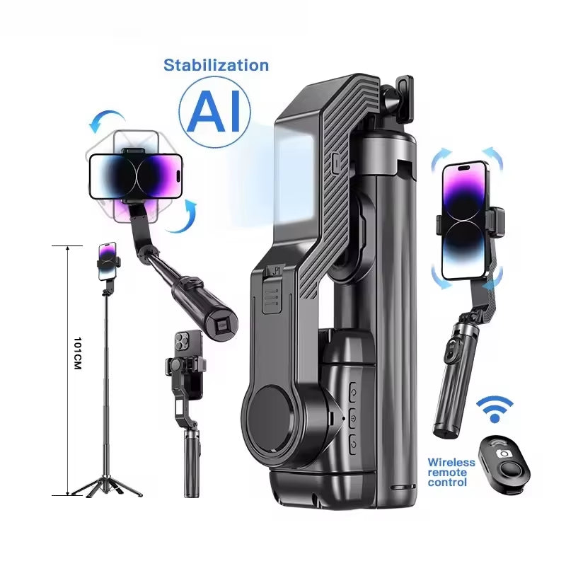 Handheld Phone Gimbal Stabilizer with Extendable Tripod & Wireless Remote
