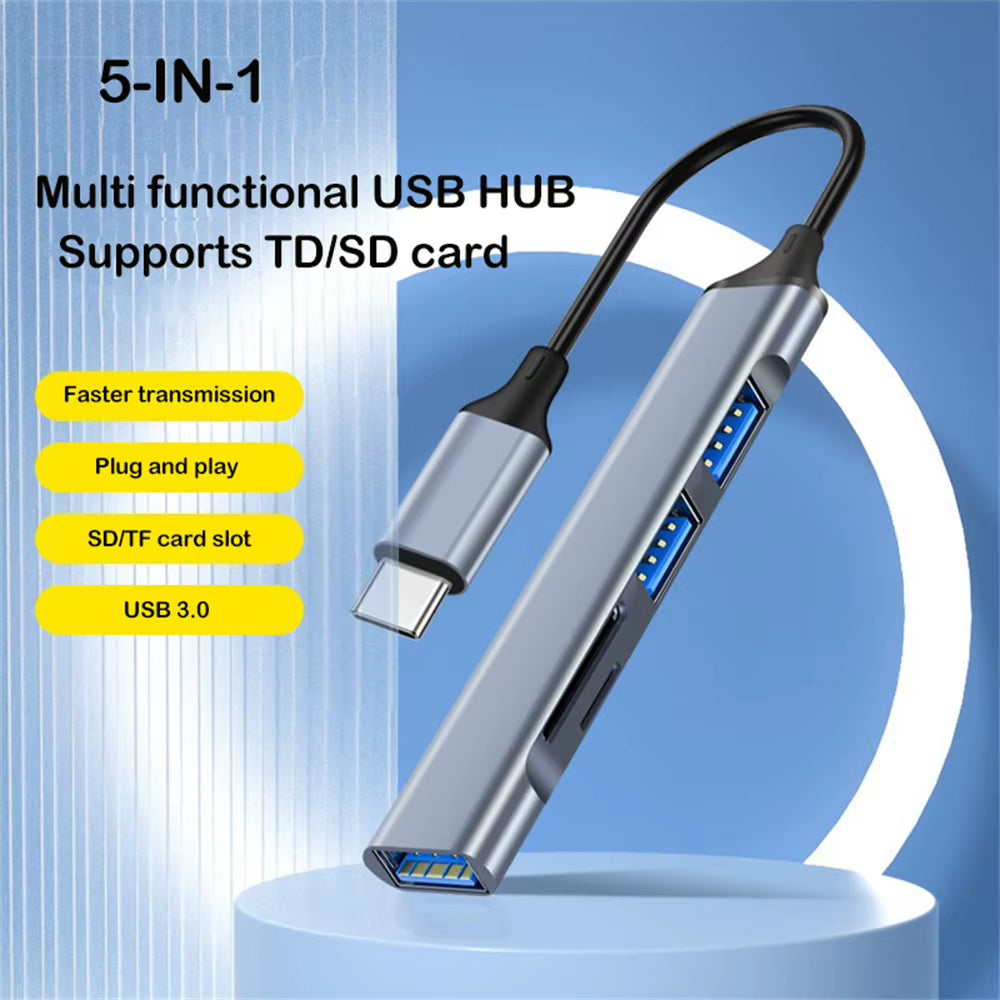 Aluminum USB-C Hub with SD/TF Card Reader