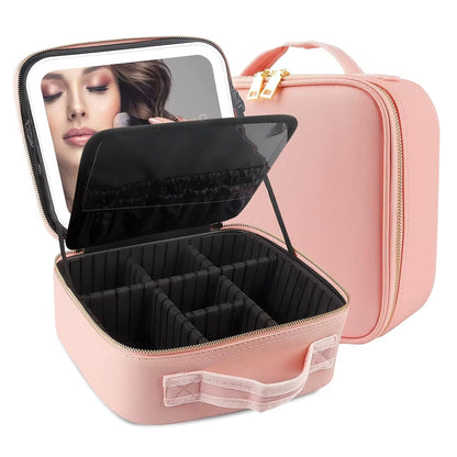 Travel Makeup Case with LED Mirror
