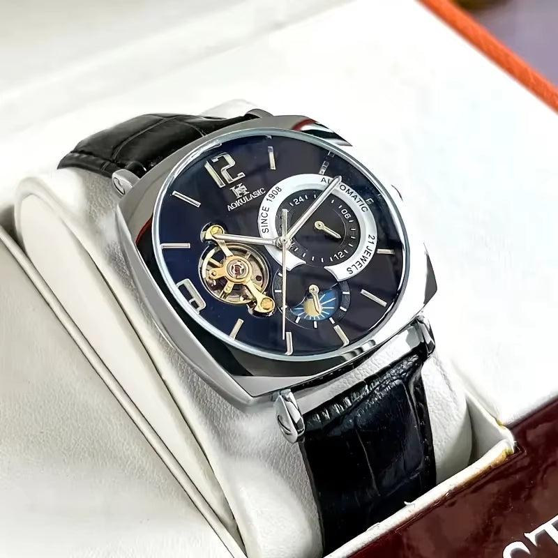 Retro Skeleton Mechanical Men's Watch - Black