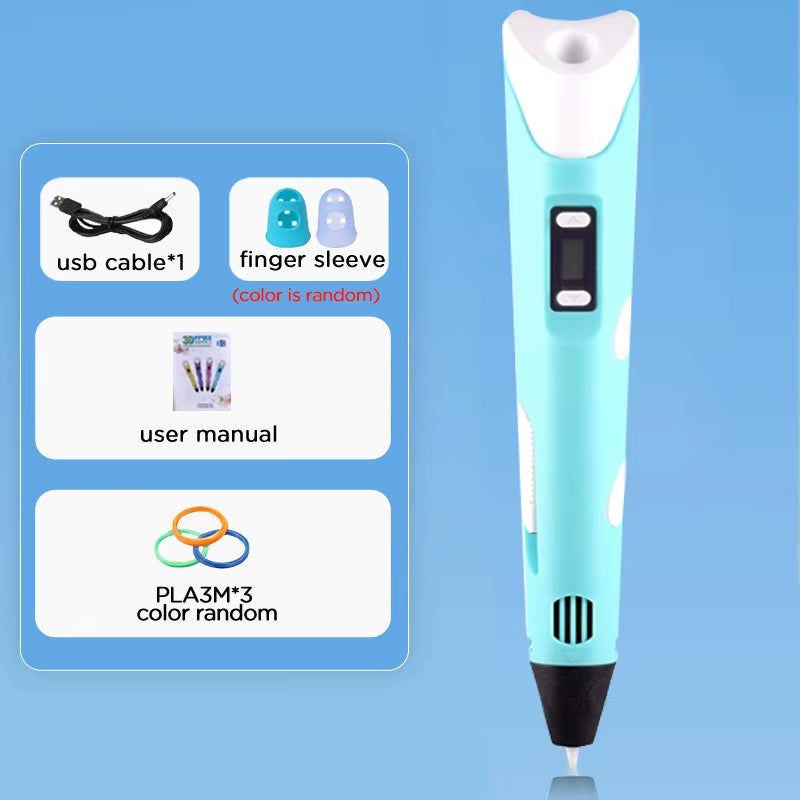 3D Printing Pen with LCD Screen & 9m PLA Filament