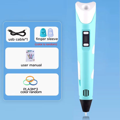 3D Printing Pen with LCD Screen & 9m PLA Filament