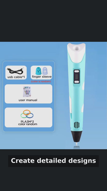 3D Printing Pen with LCD Screen & Adjustable Speed